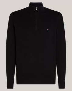 TOMMY HILFIGER PIMA ORG CTN CASHMERE ZIP MOCK