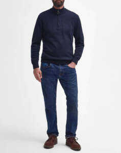 BARBOUR PIMA COTTON HALF ZIP KNITTED JUMPER ΠΛΕΚΤΟ