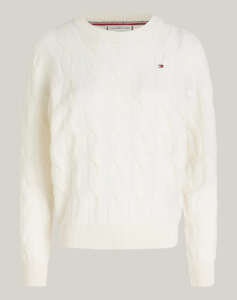 TOMMY HILFIGER SOFT WOOL CABLE C-NK